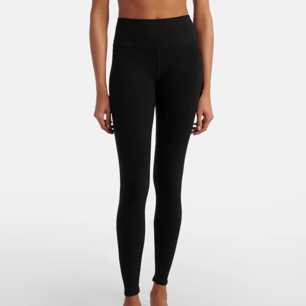 ALO Yoga Black High-Rise Ribbed-Waist Leggings